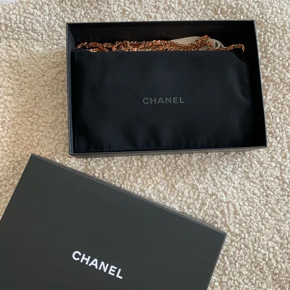 CHANEL Classic Wallet On Chain WOC in Salmon Beige Lambskin Leather - Picture 9 of 16
